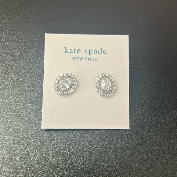 Kate Spade Sparkling Silver Stud Earrings - Picture 1 of 3